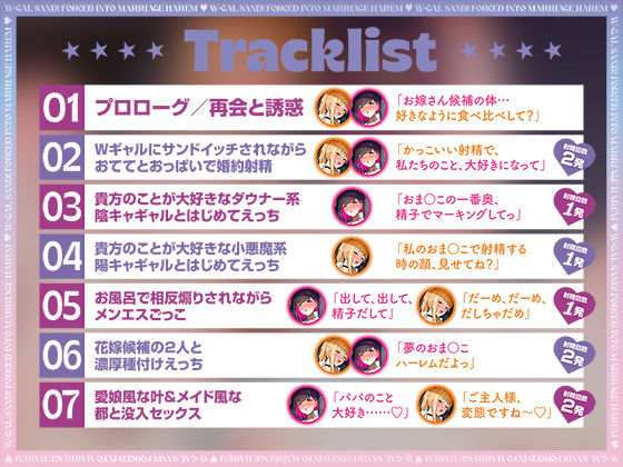 d_704075│【ダウナー陰キャ×小悪魔陽キャ】Wギャルサンド！〜むちむちに育った陰陽ギャルたちに結婚迫られ生ハメハーレム〜││ギャル